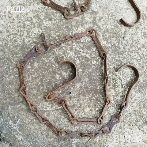 Стари ковани вериги за огнище , снимка 3 - Други ценни предмети - 55267547