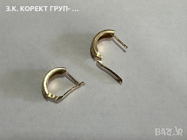 Златни дамски обеци 14K – 1,71 г, снимка 6 - Обеци - 55115880