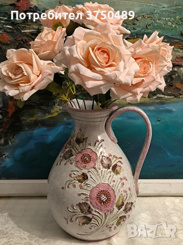 Красива керамична ръчно изработена ирисувана