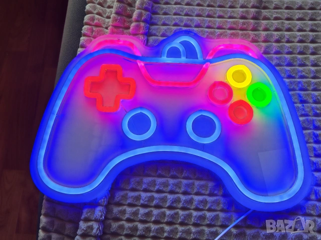 LED Neon Game Controller RGB лампа / Gamer Wall Light лед неонова лампа гейминг контролер