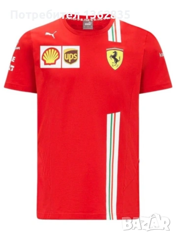 за феновете на FERRARI и FORMULA 1  : НОВА оригинална червена тениска Puma x  /  Ferrari размер XXL 