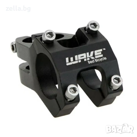 Къса лапа за кормило WAKE 31.8mm, Алуминий 6061, 45mm, 131g – Черна, за MTB, трекинг и градски 10269