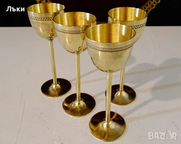 Бронзови чаши за ракия,високо столче. , снимка 8 - Антикварни и старинни предмети - 54093005