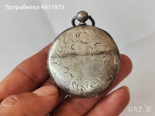 Стара сребърна каса за джобен часовник, снимка 2 - Джобни - 55584649