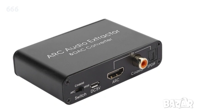 AMRINUGL HDMI ARC адаптер, цифрово-аналогов аудио конвертор, 192KHz, 4K, за аудио система, снимка 2 - Друга електроника - 54265266
