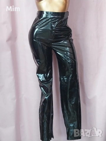 ZARA M Черен лачен / винил / клин 