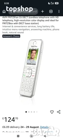 Чисто нов Безжичен Телефон Fritz AVM FRITZ!Fon C6 за FRITZ!Box (DECT / HD Voice) ​ 