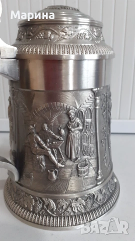 Халба от калай 500 мл,  Antik*Vintage #138, снимка 3 - Антикварни и старинни предмети - 54389335