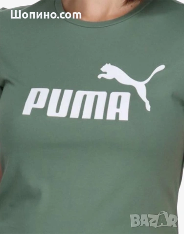 PUMA Essential Logo Tee Green  Дамска тениска PUMA , снимка 4 - Тениски - 54366947