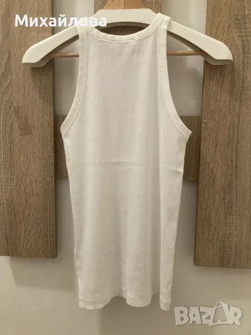 Бял рипсен топ на POLO RALPH LAUREN, размер S, нов без етикет, снимка 4 - Потници - 55496347