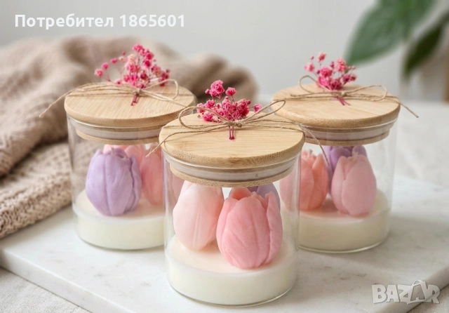 Ароматна соева свещ "Пролет в буркан"