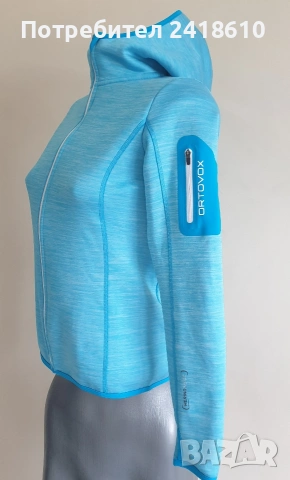 ORTOVOX Merino Inside Stretch Full Zip Hoodie  Womens Size S / XS ОРИГИНАЛ! Дамско горнище с цял цип, снимка 13 - Спортни екипи - 54645485