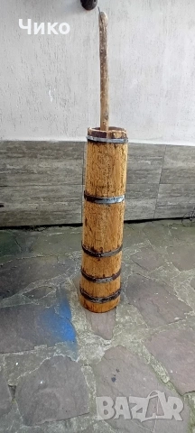 Стара дървена буталка , снимка 3 - Антикварни и старинни предмети - 54600410