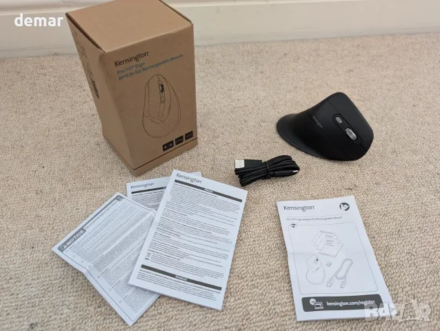 Kensington Pro Fit Ergo MY630 EQ Акумулаторна Bluetooth мишка с 2.4GHz USB-A приемник, снимка 8 - Клавиатури и мишки - 55556378