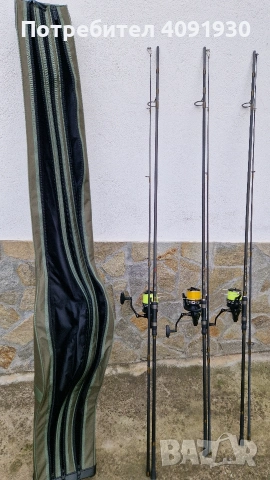 Комплект прътове с макари плюс калъф , снимка 2 - Въдици - 53955885