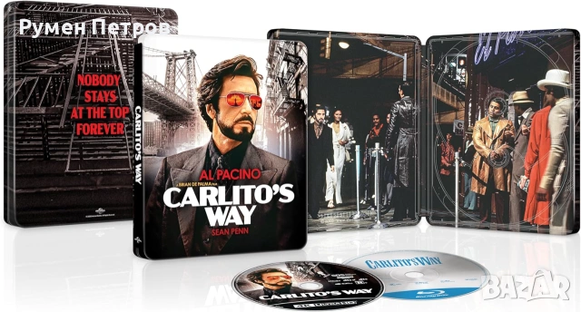 нов 4K + Blu Ray Steelbook - Пътят на Карлито - Carlito's Way - без БГ субтитри, снимка 2 - Blu-Ray филми - 55146233