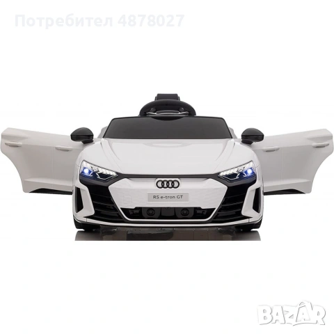 Акумулаторен джип Audi RS E-Tron GT 4X4 Licensed с меки гуми и кожена седалка 12V, снимка 5 - Детски велосипеди, триколки и коли - 55253477