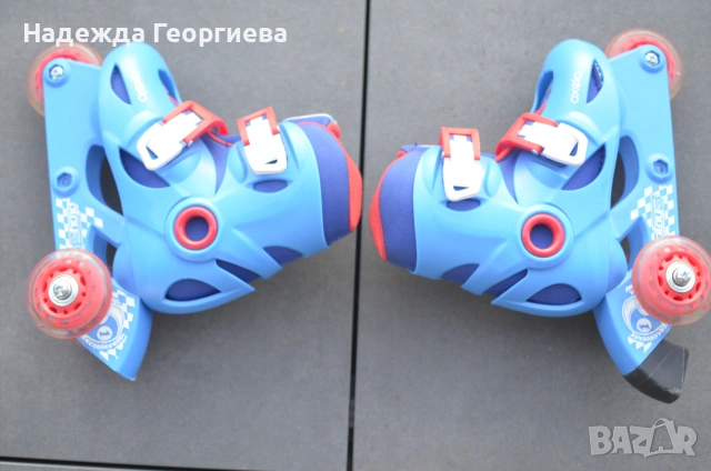 Детски ролери 26-28 номер Oxelo Play 3 в синьо и червено, снимка 2 - Ролери, кънки - 55221659