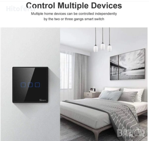 Стенен превключвател SONOFF TX T3EU3C, снимка 2 - Ключове, контакти, щепсели - 54358199