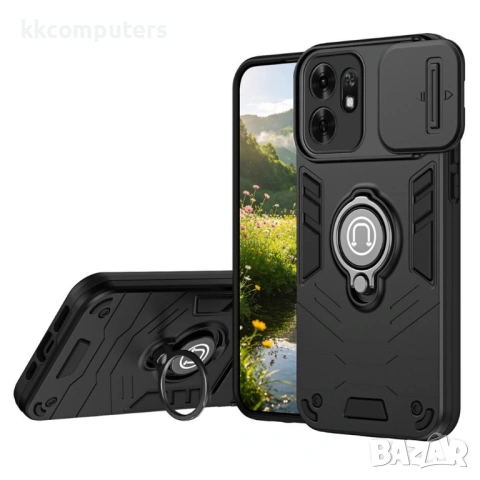 Калъф за Honor X6d 5G с Капаче за Камера и Стойка - PC+TPU, 3 цвята