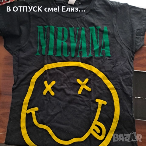 Дамска тениска Nirvana смайли-усмивка.нова, размери:S,M,L
