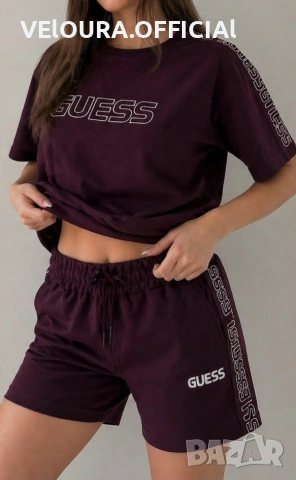 Дамски комплект Guess – Oversize тениска и къси панталони | Premium