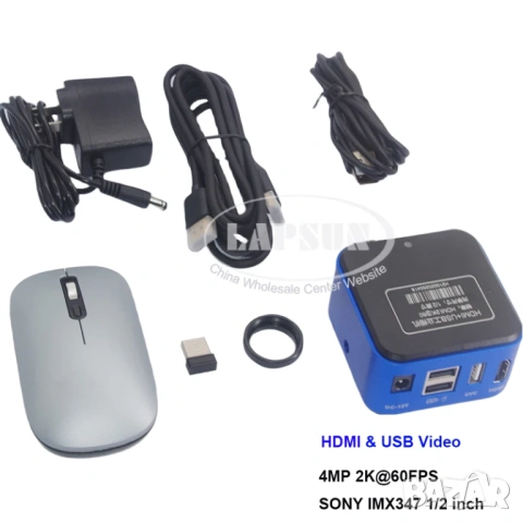 2K 60FPS 1080p 60FPS Lapsun IMX347 1/1.8" sensor HDMI USB дигитална камера микроскоп SMD, снимка 2 - Камери - 54830811