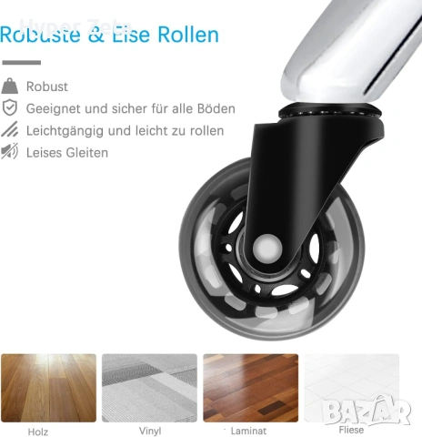 Въртящ се стол с колелца регулируем 180 кг салонен стол, снимка 7 - Столове - 54155573