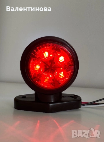 КОМПЛЕКТ LED габарит рогче 24V червено/бяло за камион, бус, ремарке, снимка 2 - Аксесоари и консумативи - 54367240