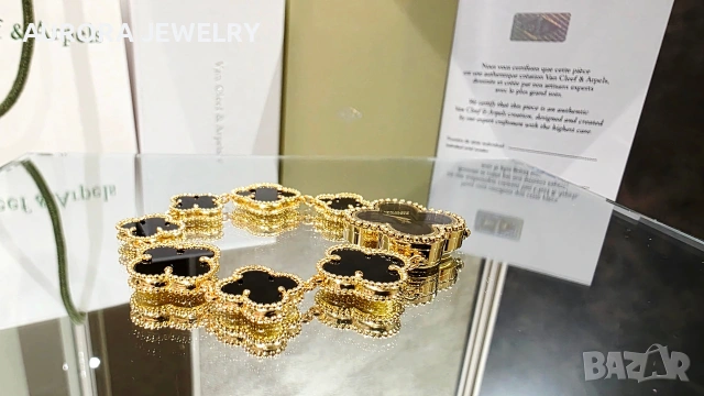 Van Cleef & Arpels VCA Black Onyx Alhambra Дамски Часовник, снимка 6 - Дамски - 54013116