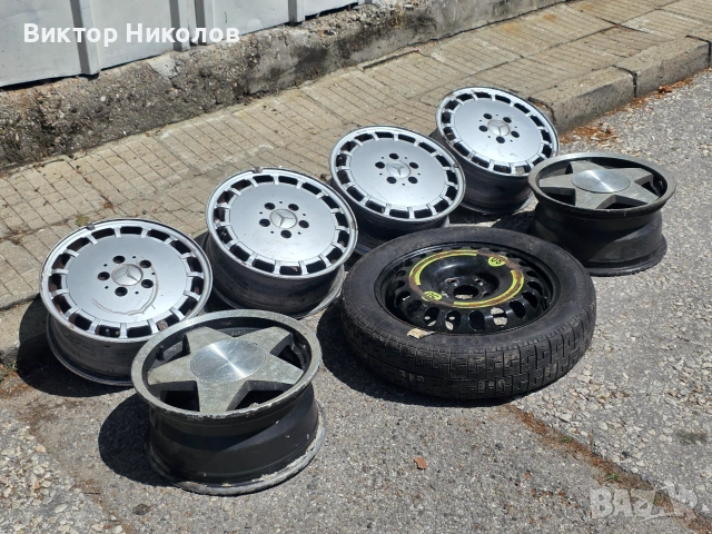 Лети джанти за Mercedes 15" 5x112 (W201 / W124) - 6Jx15 ET49 и Резервна гума патерица за 155/70/R17 , снимка 2 - Гуми и джанти - 55089729