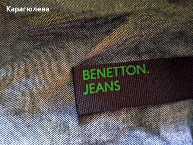 Дънков гащеризон Benetton, като нов, снимка 2 - Детски панталони и дънки - 55117344