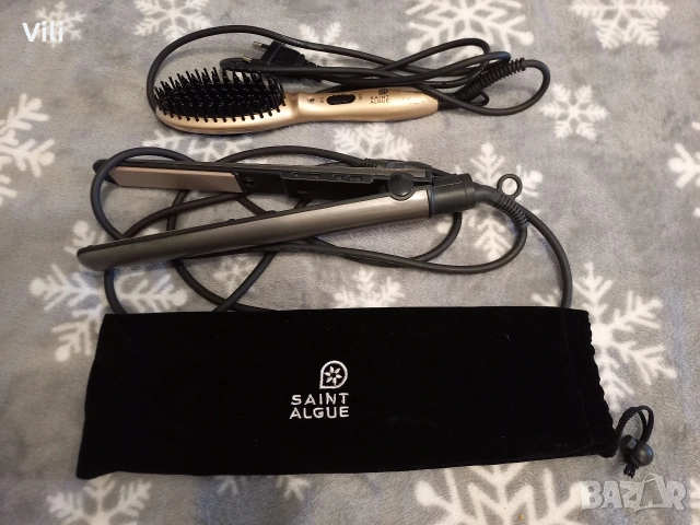 Преса за коса и четка с горещ въздух. 