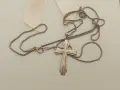 Сребърен синджир с кръст (10), снимка 4