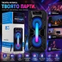 Безжична Bluetooth парти колона 2x8 инча акумулаторна с микрофон FM RGB SP01427, снимка 3