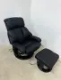 Масажно релакс кресло с табуретка, въртящо се на 360°, 10-точкова вибрация, PU кожа, страничен джоб , снимка 8