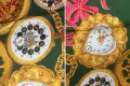 Nina Ricci Голям Дамски Шал от 100% Коприна Оригинален Нина Ричи Зелен Цветя Парфюми, снимка 4