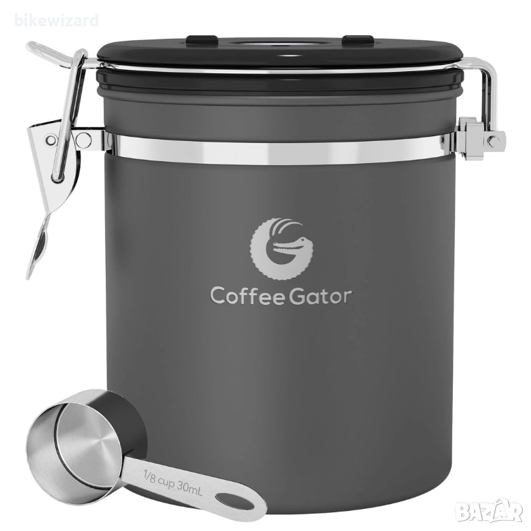 Херметически затворена кутия за кафе Coffee Gator 1300 мл с тракер за дата и CO2 клапан НОВА, снимка 1