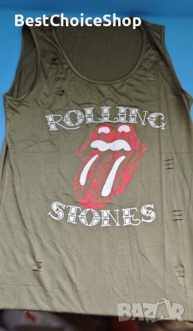 2 броя рокля тип потник с графичен принт на The Rolling Stones, снимка 4 - Рокли - 54014407