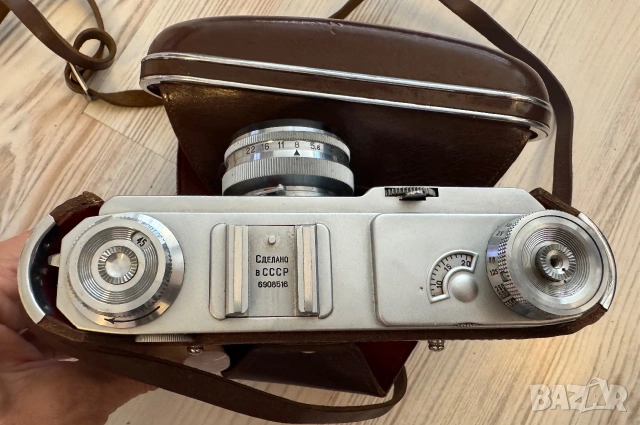 Фотоапарат Kiev 4 (1969) + Jupiter-8M 50mm f/2 + оригинален кожен калъф – СССР, снимка 5 - Фотоапарати - 54981507