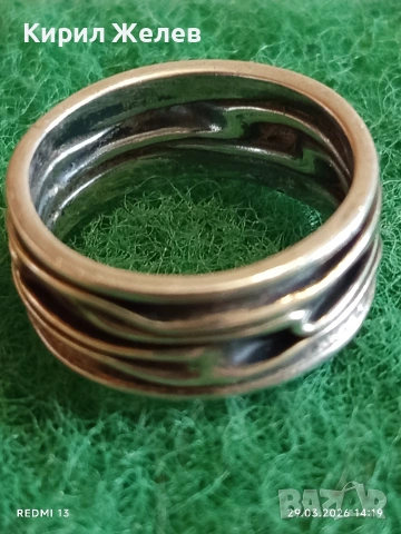 Дизайнерски сребърен пръстен тип халка Ретро Арт бижу 52907, снимка 4 - Пръстени - 54014504
