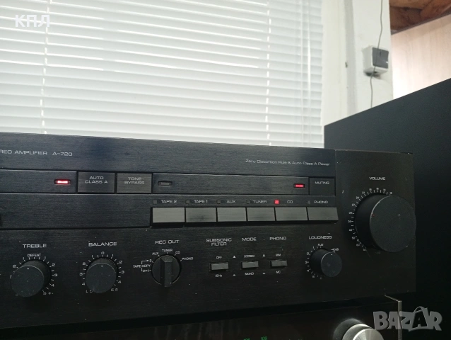Усилвател Yamaha A-720, снимка 3 - Ресийвъри, усилватели, смесителни пултове - 54797262