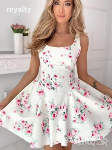 Лятна Бяла Рокля на Цветя