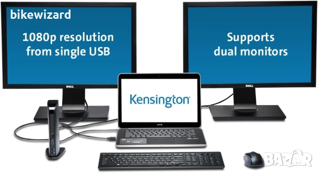 Докинг станция KENSINGTON USB 3.0 Модел M01167 с двоен DVI/HDMI/VGA видео sd3500v K33972, снимка 7 - Друга електроника - 54012962