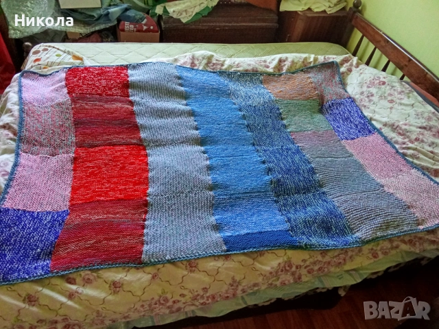 Нови хендмейд вълнени одеала Пачуърк, снимка 4 - Олекотени завивки и одеяла - 54329905