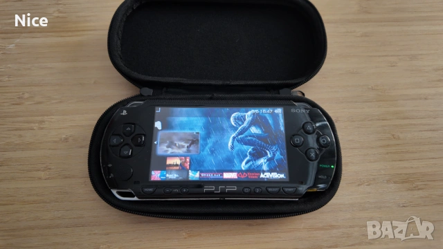 PSP + 64GB карта с игри + нова батерия + зарядно + калъф , снимка 2 - PlayStation конзоли - 54428638