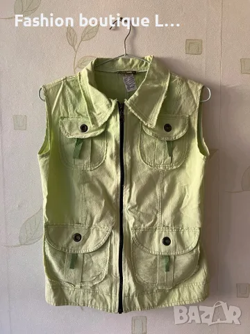 3 евро ново зелено елече с джобове от тънка материя S размер 💚