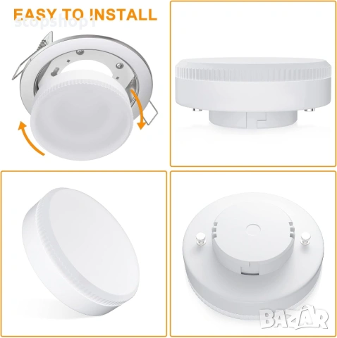 GX53 LED Bulbs, 9W GX53 LED 6000K 900LM, AC 220-240V No Dimming No Flashing, 6 Pieces  6 бройки , снимка 3 - Лед осветление - 54302335