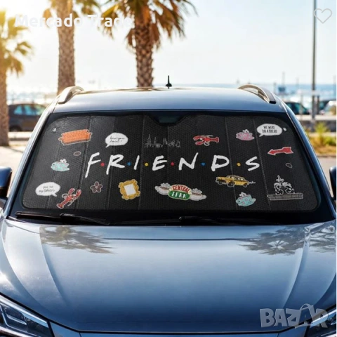 Сенник за автомобил Friends, 130x60 cм, Черен