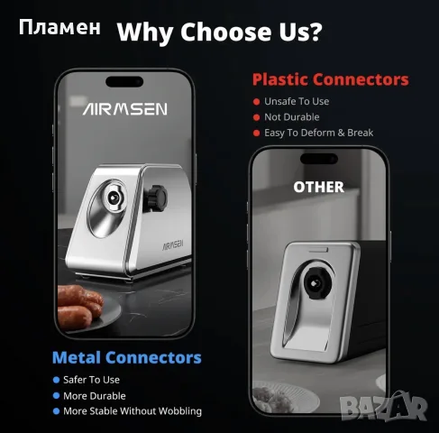 Електрическа месомелачка AIRMSEN MGR-080 3 в 1 800W Нова, снимка 3 - Месомелачки - 55439786